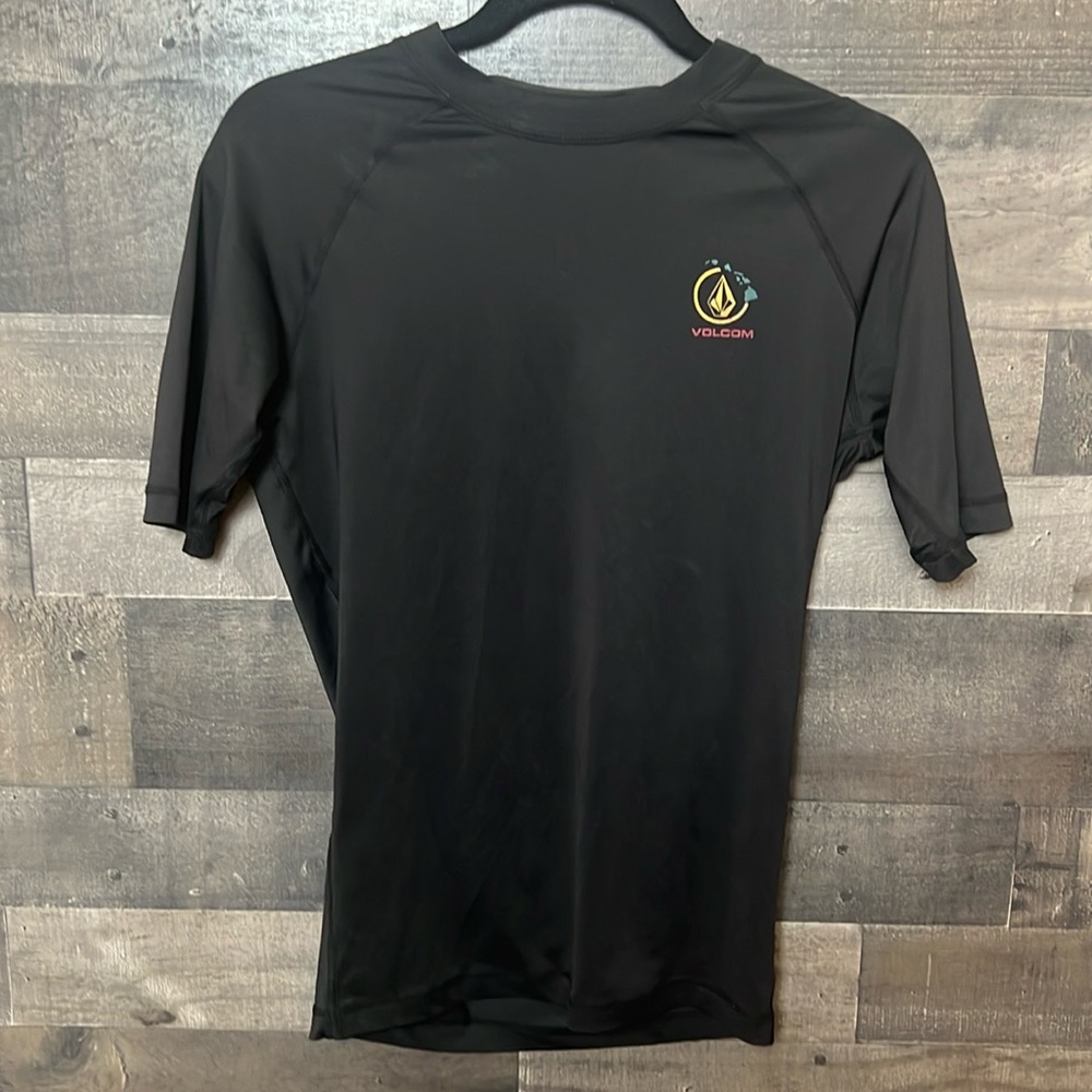 Black Volcom Short Sleeve Tight Fit Shirt